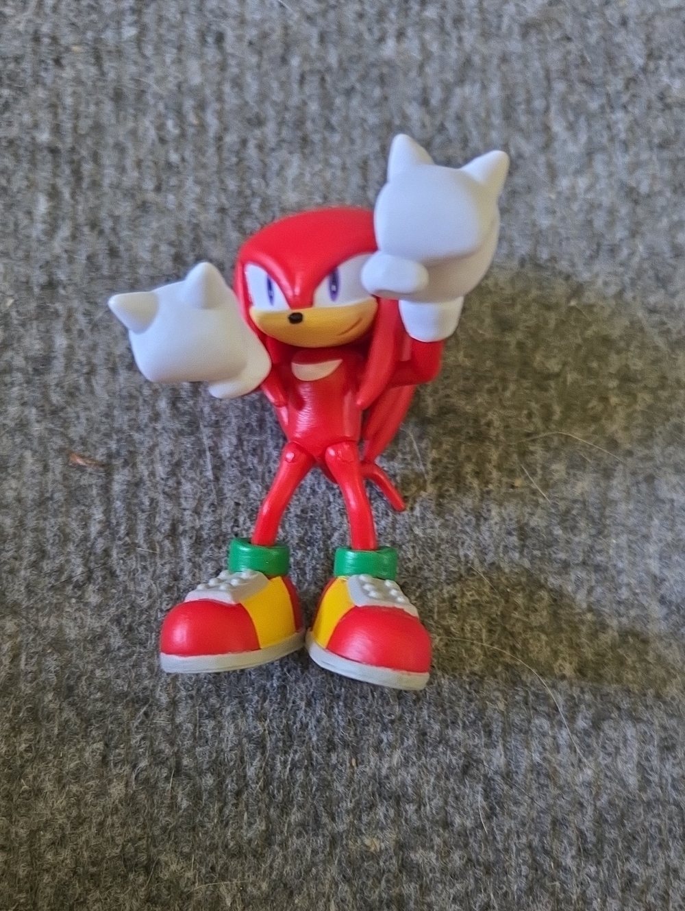Red Knuckles-Style Action Figure with White Gloves and Multicolor Shoes